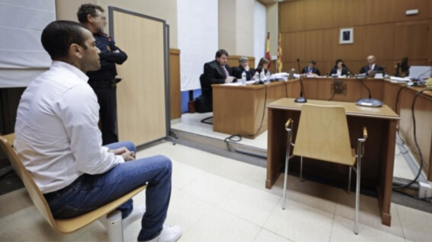 Dani Alves durante su juicio en Barcelona