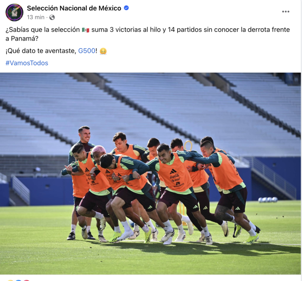 Futbolistas de la Selección Mexicana en un entrenamiento previo al duelo ante Panamá.