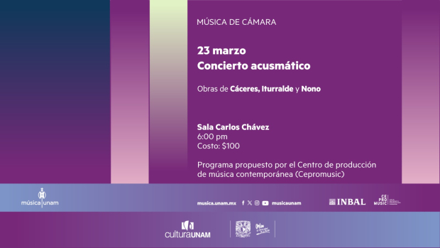 Habrá varios eventos de Música UNAM.