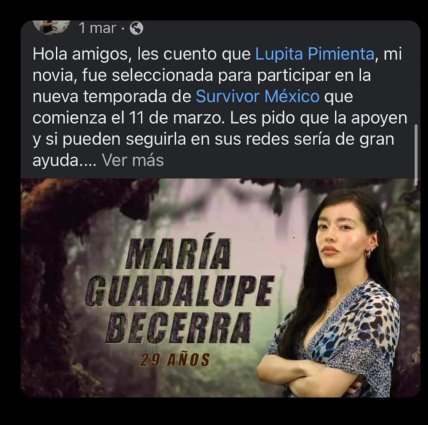 Novio de Lu aparece en redes sociales, luego de que ella se besara con Lobo en Survivor México