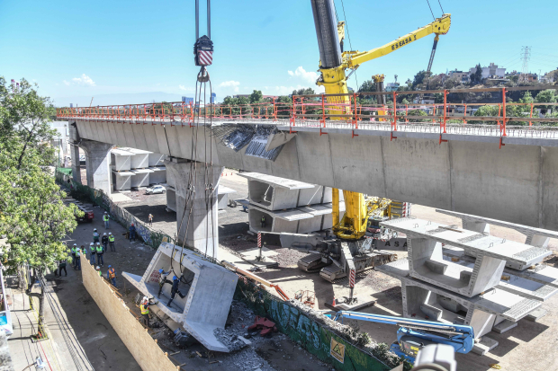 Una dovela cayó el pasado 16 de enero en las obras del Interurbano.