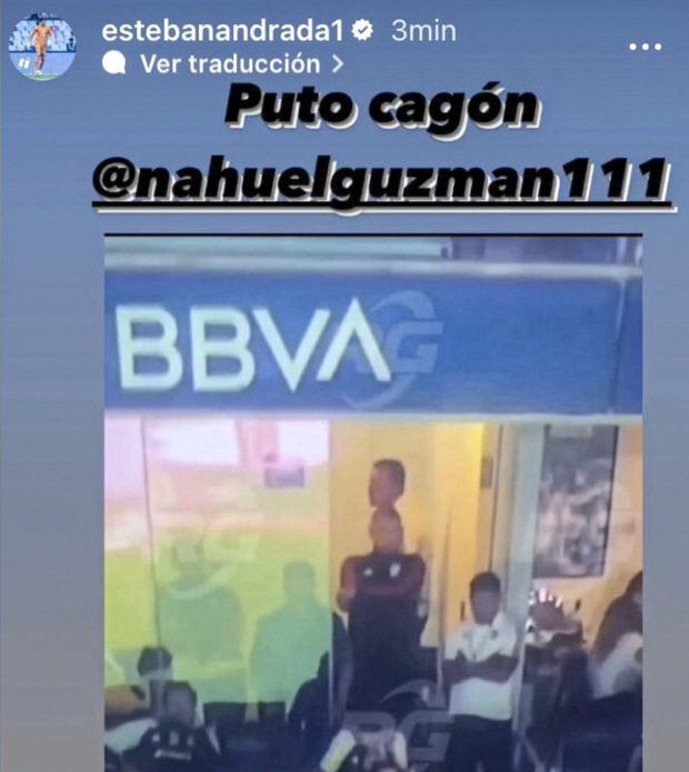 Esteban Andrada explota con su compatriota Nahuel Guzmán