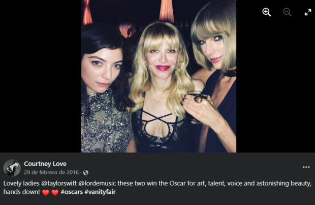 Courtney Love, viuda de Kurt Cobain, asegura que Taylor Swift " no es importante como artista".