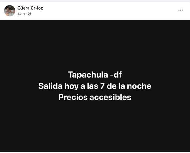 “Ofertas” en la página de Facebook “Cubanos en Tapachula”.