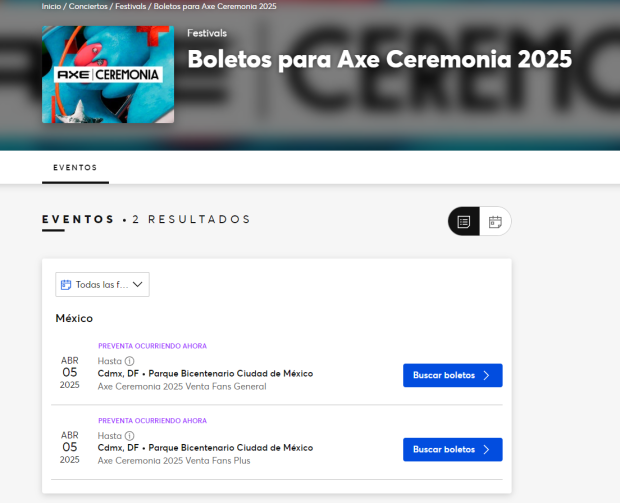 Sin cartel, ya están disponibles los primeros abonos para el AXE Ceremonia 2025.