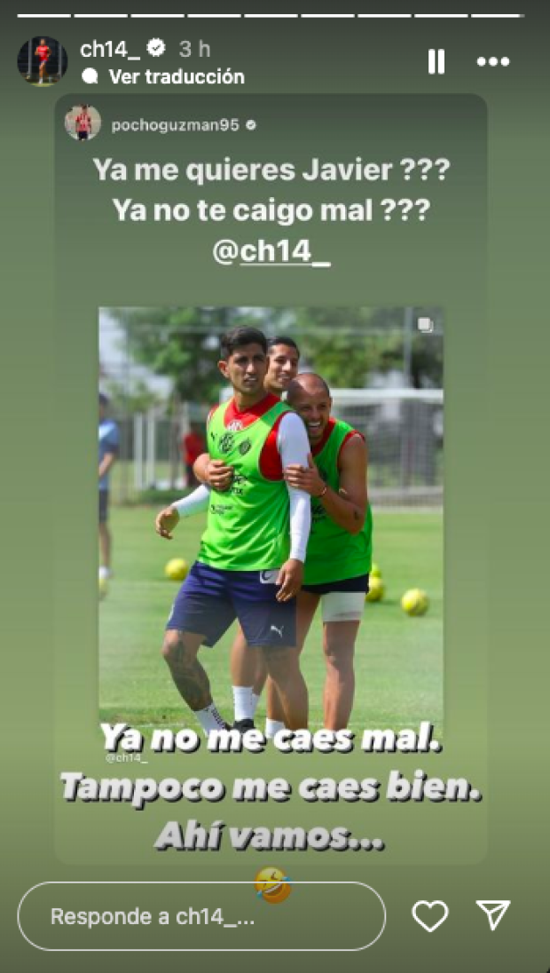 Chicharito y Víctor Guzmán en redes sociales