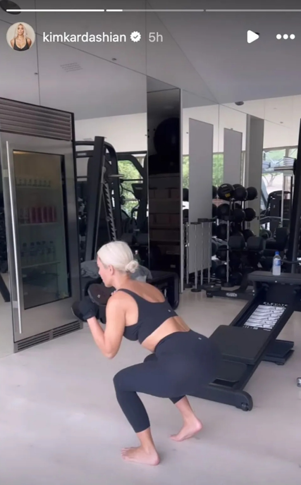 Kim Kardashian comparte su rutina de entrenamiento