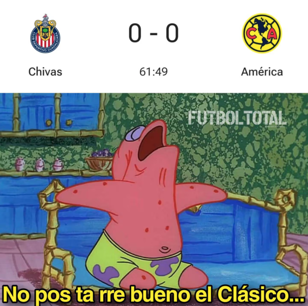 Los goles no cayeron en el Chivas vs América y para los memes no pasó desapercibido el hecho.