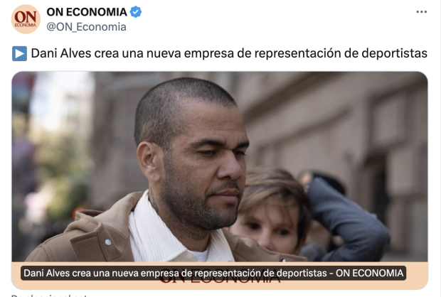 Medios españoles reportan que Dani Alves creó una nueva empresa después de salir de la cárcel.