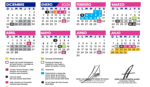 Calendario escolar de Aguascalientes.