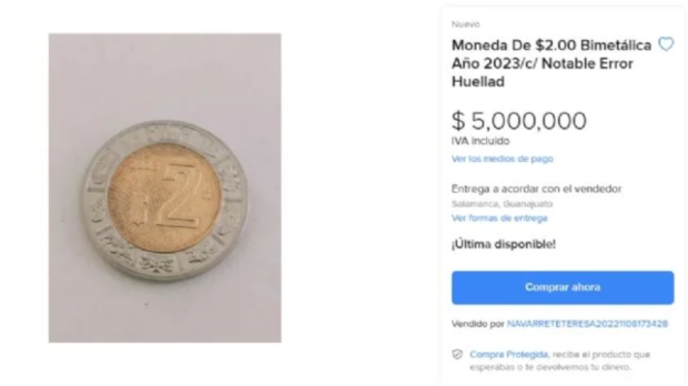Este es el grave error que hace que una moneda de 2 pesos se venda en 5 millones.