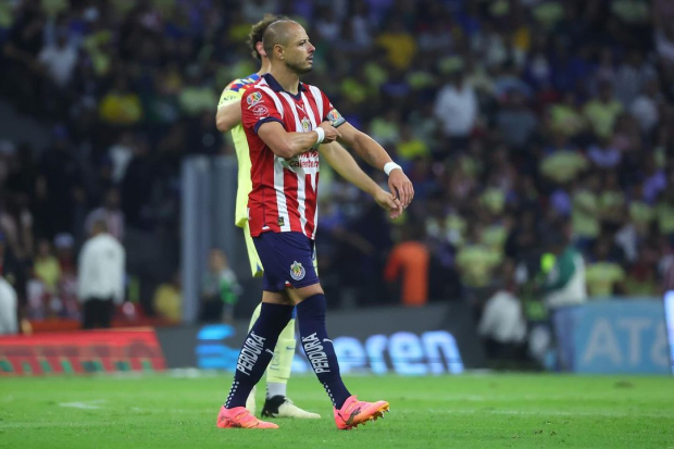 Chicharito Hernandez, de Chivas, en la semifinal de vuelta del CL2024 de la Liga MX ante el América