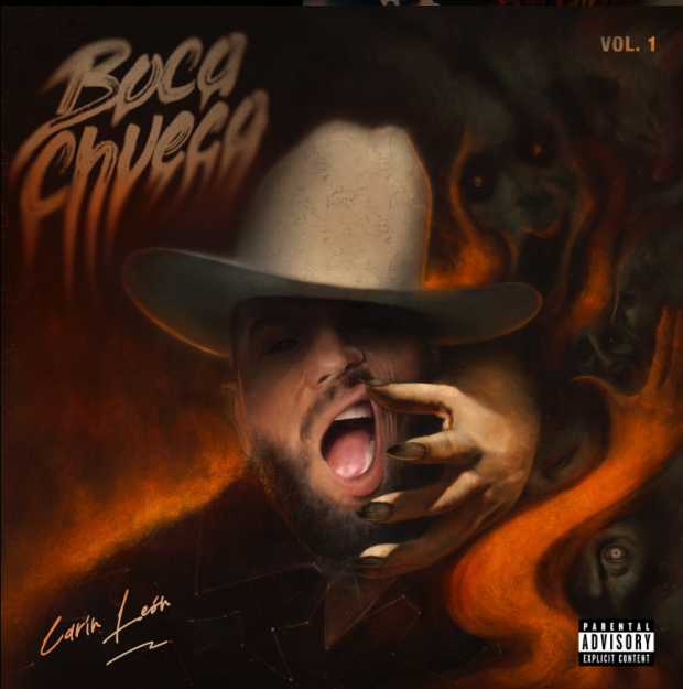 Carín León presenta la portada de 'Boca Chueca', su próximo álbum.
