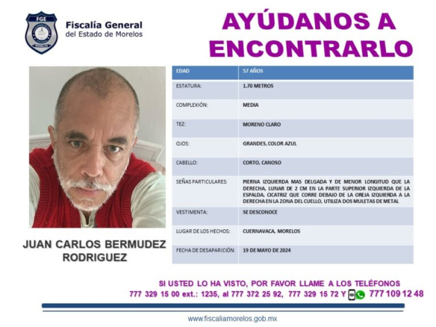 Ficha de búsqueda de la Fiscalía de Morelos