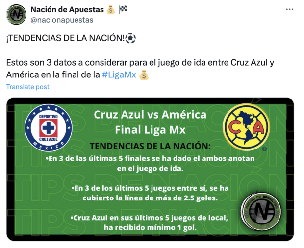 Las casas de apuestas marcan al América como favorito en la final de la Liga MX contra Cruz Azul.