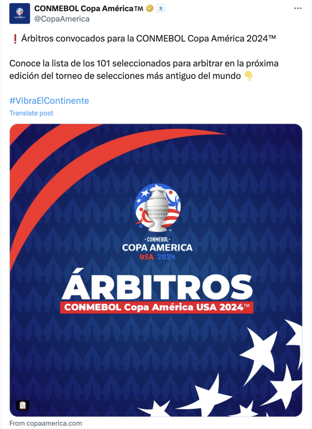 La Copa América 2024 contará con la presencia de árbitras.