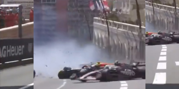 Así fue el brutal choque de Checo Pérez en el Gran Premio de Mónaco
