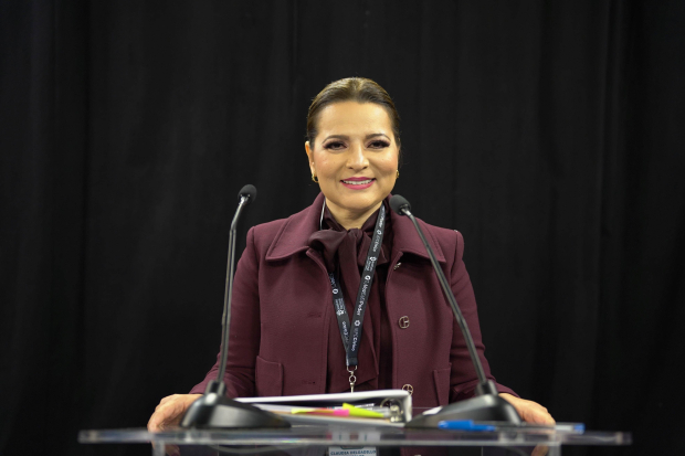 Claudia Delgadillo, candidata a la gubernatura de Jalisco por la coalición Sigamos Haciendo Historia