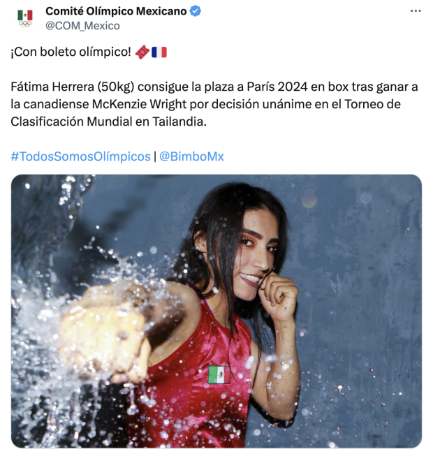 La boxeadora mexicana Fátima Herrera clasificó a los Juegos Olímpicos de París 2024.
