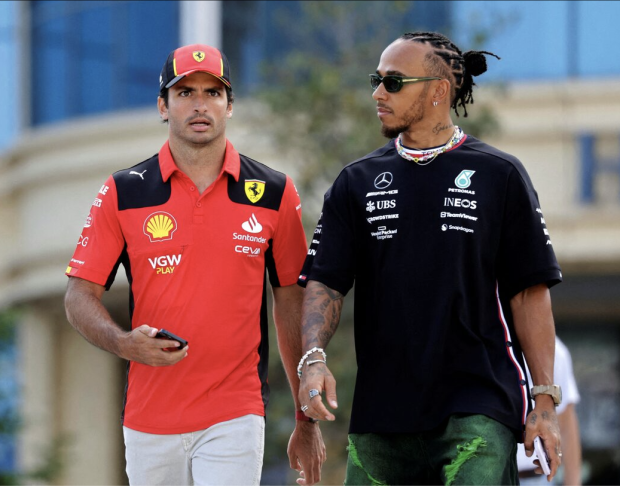 Carlos Sainz Jr. y Lewis Hamilton a punto de colisionar en el GP de Canadá