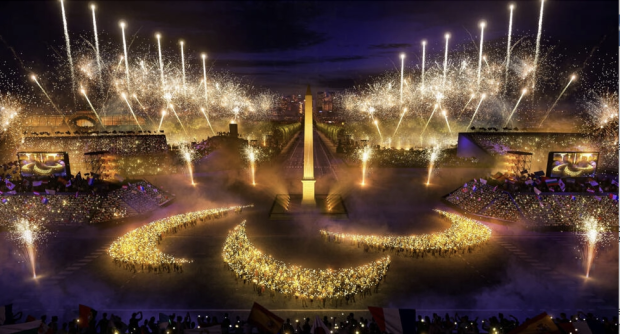 Visualización del espectáculo pirotécnico de la ceremonia de apertura de los Juegos Paralímpicos de París 2024