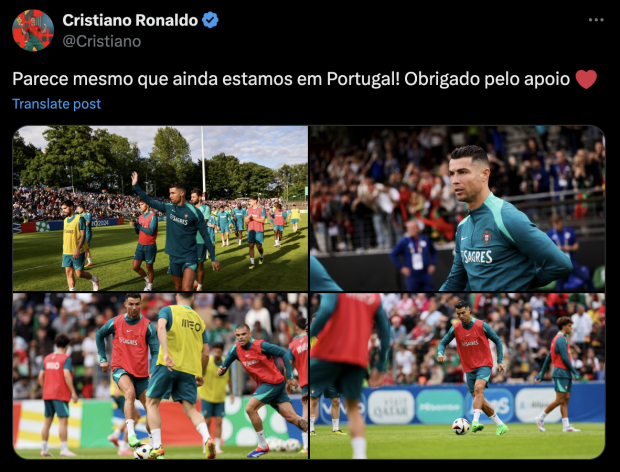 Cristiano Ronaldo llega a seis ediciones de Eurocopas jugadas en Alemania 2024.