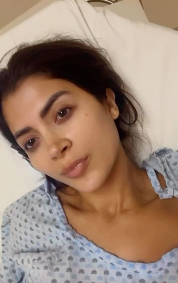 Kimberly Flores en el hospital.