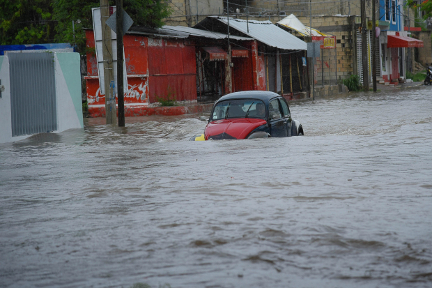 La capital de Campeche también sufrió afectaciones.