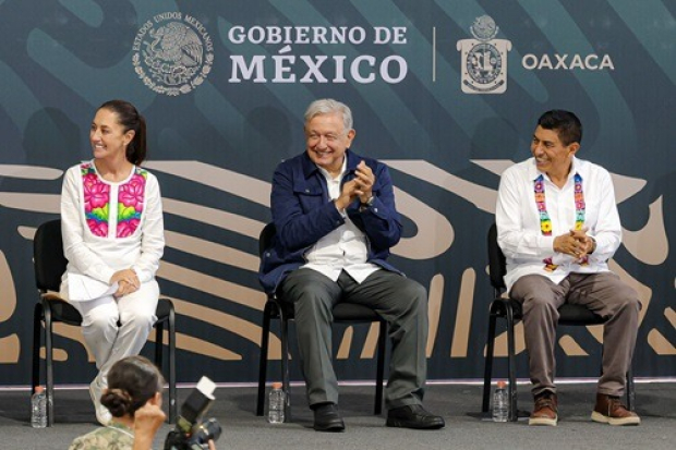 Claudia Sheinbaum, Andrés Manuel López Obrador y Salomón Jara Cruz