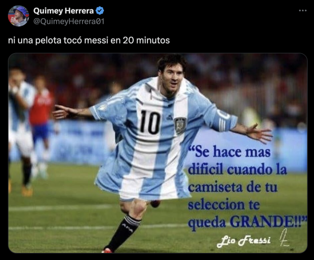 Lionel Messi fue víctima de algunos de los memes del Argentina vs Ecuador.