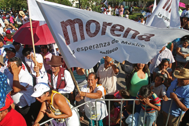Simpatizantes de Morena, en un evento en Zapopan, Jalisco.