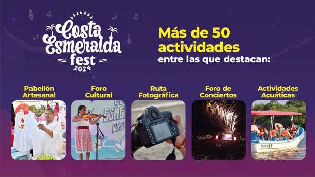 En el Costa Esmeralda Fest 2024 habrá más de 50 actividades en los alrededores y nuevamente el Torneo Nacional de Voleibol de Playa avalado por la Federación Mexicana de Voleibol.