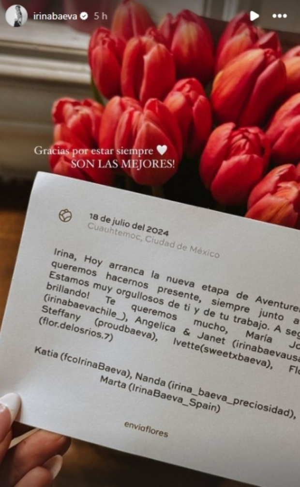 Las flores que le mandaron a Irina Baeva sus fans