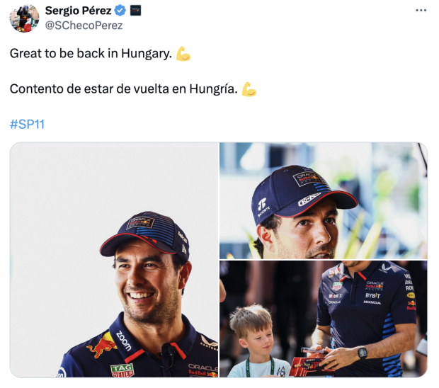 Checo Pérez llega con mucha presión al Gran Premio de Hungría de F1.
