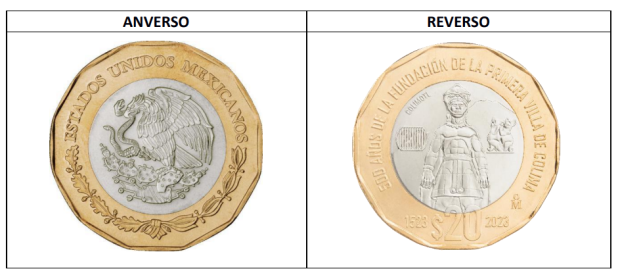 Así es el anverso y el reverso de la nueva moneda de conmemorativa de 20 pesos.