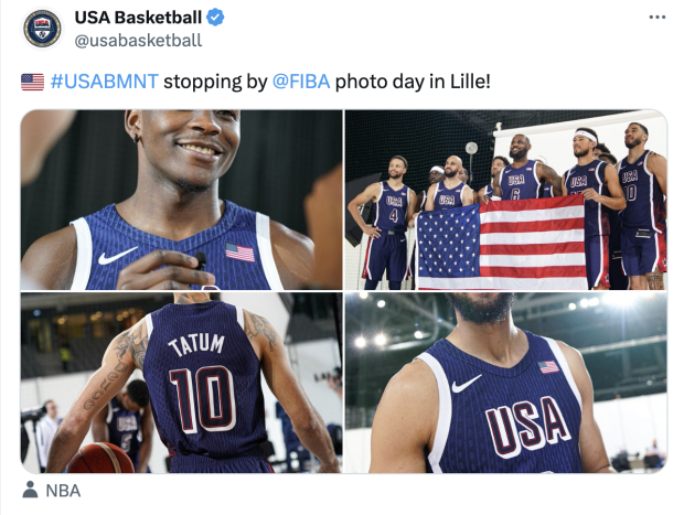 La selección de basquetbol de Estados Unidos, el Dream Team, ya está en París.