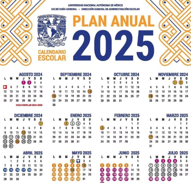 Calendario Escolar UNAM.