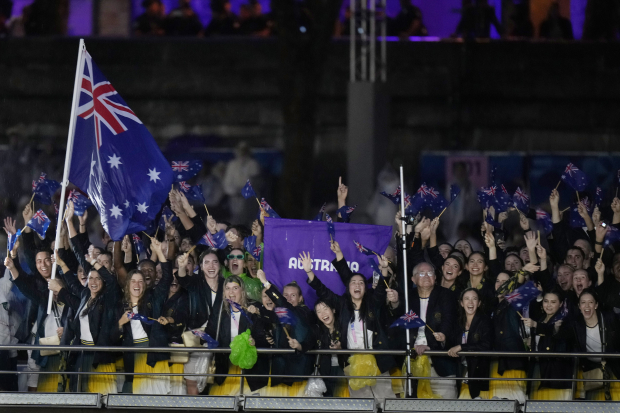 Atletas de Australia en la inauguración de París 2024.