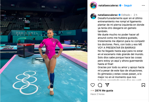 Natalia Escalera y su mensaje sobre su lesión en los Juegos Olímpicos París 2024