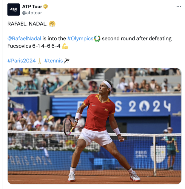 Rafael Nadal tuvo un estreno triunfal en singles varonil de tenis de París 2024.