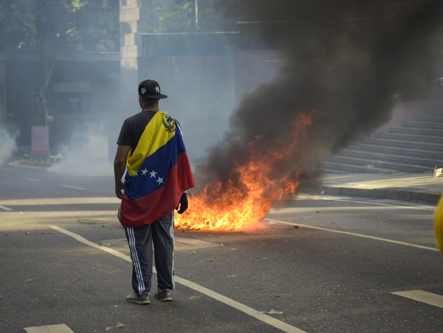 Manifestaciones en calles de Caracas, ayer, por el triunfo de Nicolás Maduro.