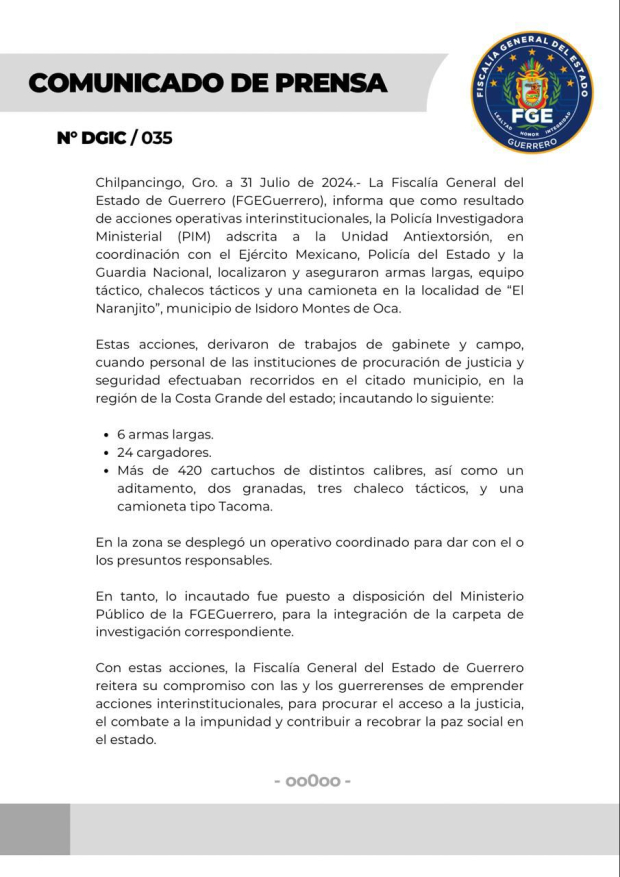 Información de la Fiscalía.