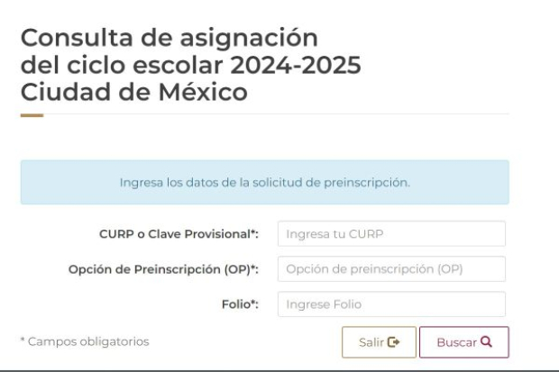 Este es el espacio en donde te solicitarán datos para recuperar tu comprobante de preinscripción.