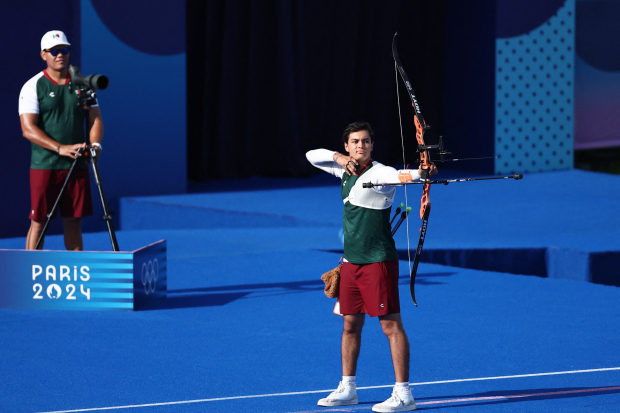 Matías Grande en la ronda individual de tiro con arco de los Juegos Olímpicos París 2024