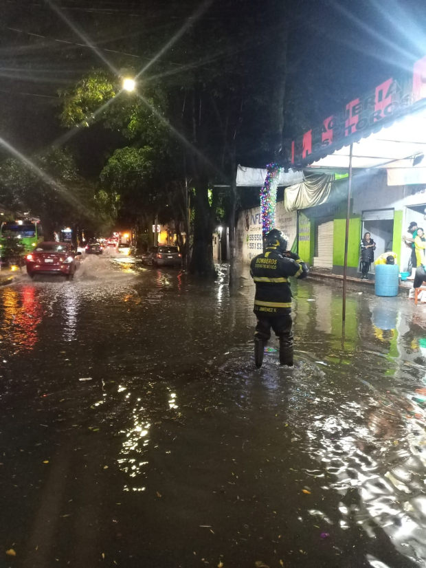 Calles inundadas en Tlalpan