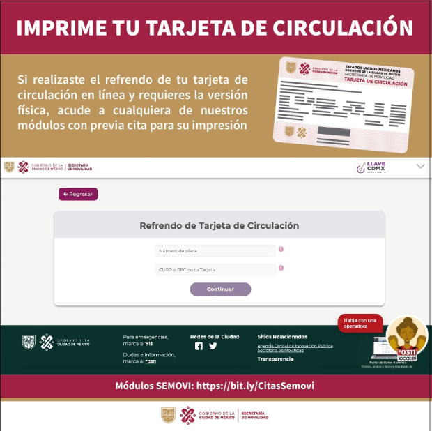 Si realizaste el refrendo de tu tarjeta de circulación en línea, así puedes obtener una copia impresa.