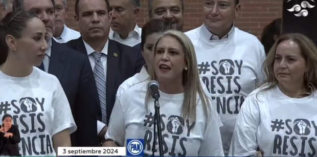 Diputada Paulina Rubio durante su participación en la discusión de la reforma judicial.