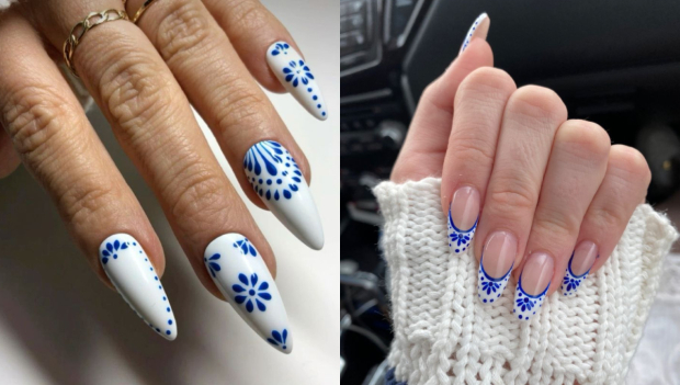 Uñas estilo azulejo.