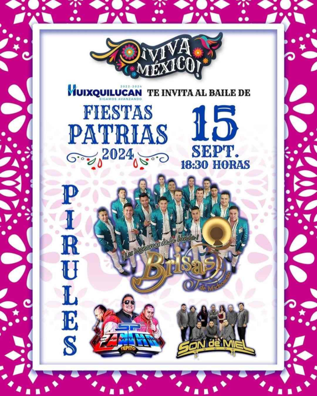 Concierto gratuito del 15 de septiembre en la colonia Pirules de Huixquilucan