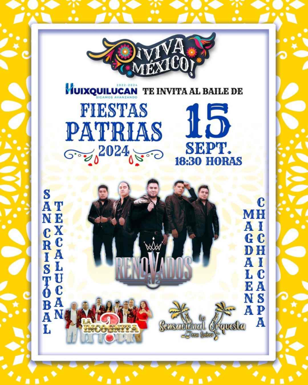 Concierto gratuito del 15 de septiembre en la comunidad de San Cristóbal Texcalucan, en Huixquilucan.